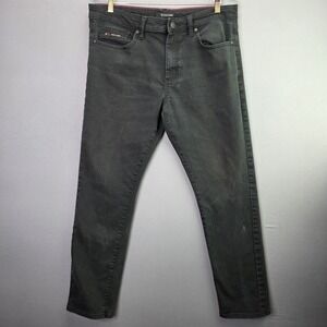 Fried Denim Mens Jeans 36x32 Black Slim Straight Stretch Moto Pocket Streetwear